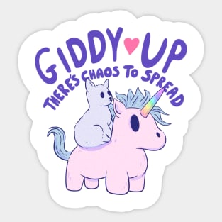 Giddy up there is chaos to spread Sticker